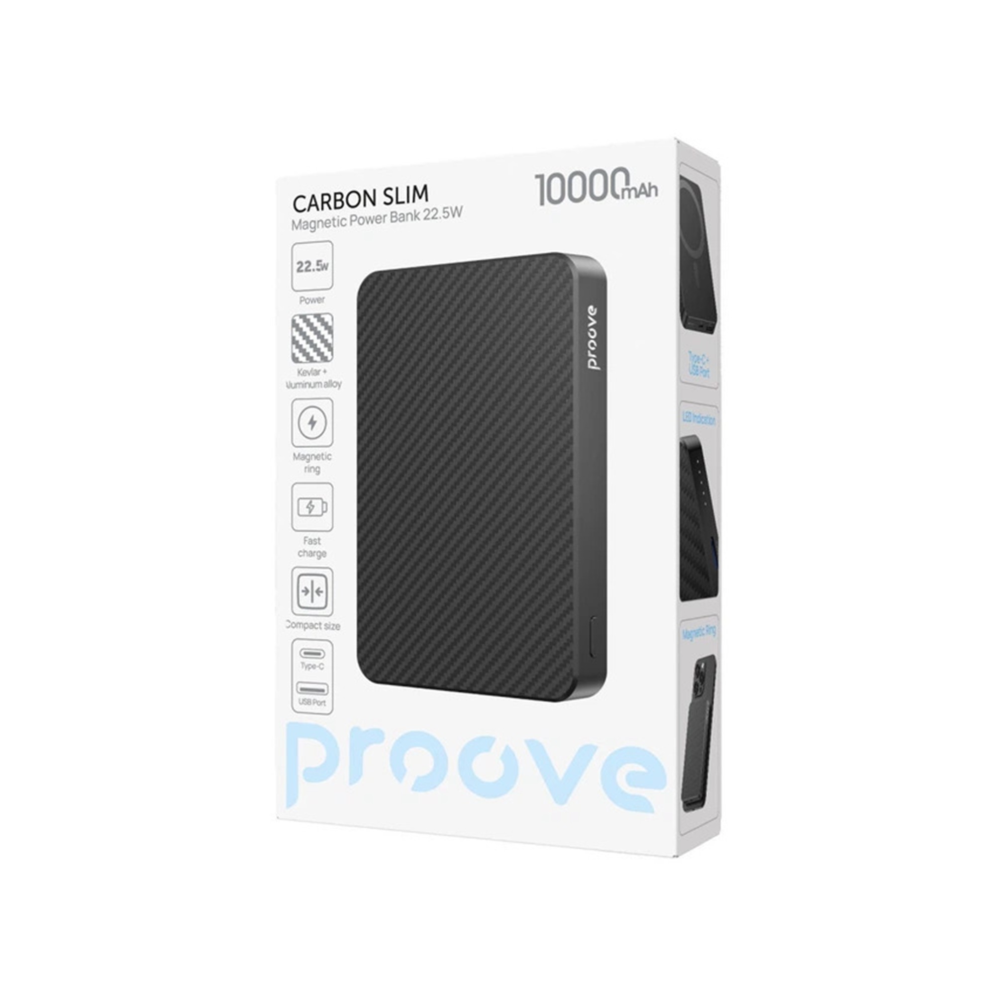 Портативный аккумулятор Proove Carbon Slim 22.5W 10000mAh (black)